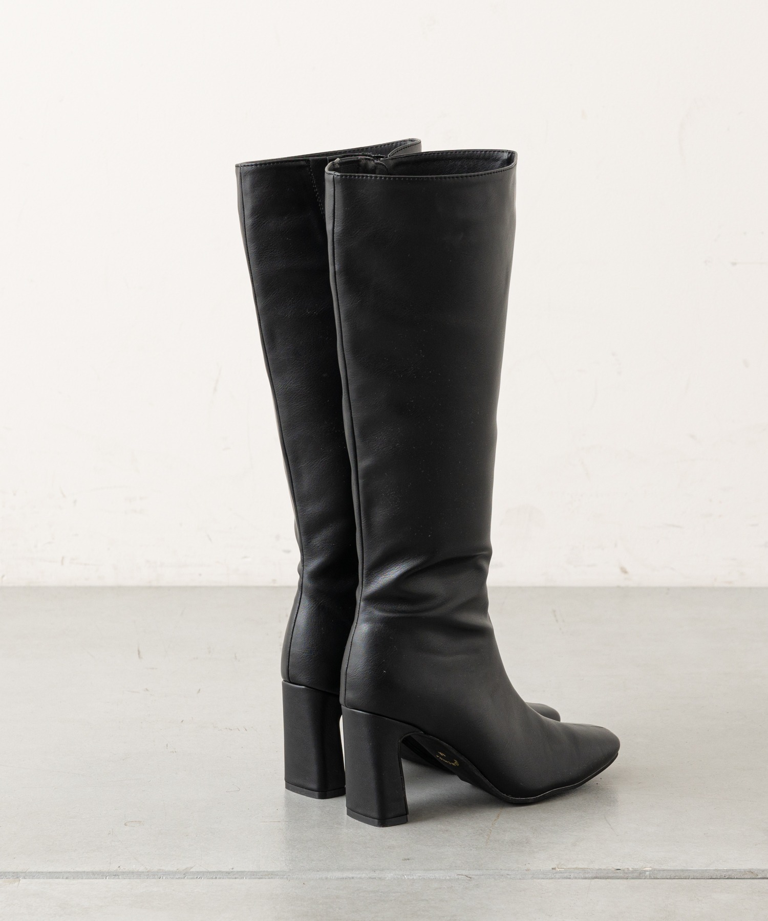 スクエアレザーロングブーツ 最大84 オフ