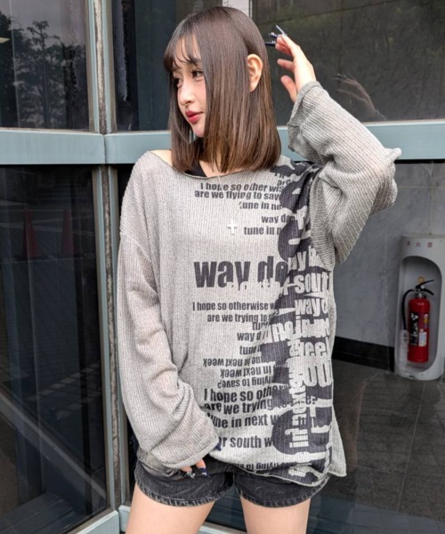 A'GEM/9 × .kom 『.KOM/ドットケーオーエム』Sheer Word Art Knit