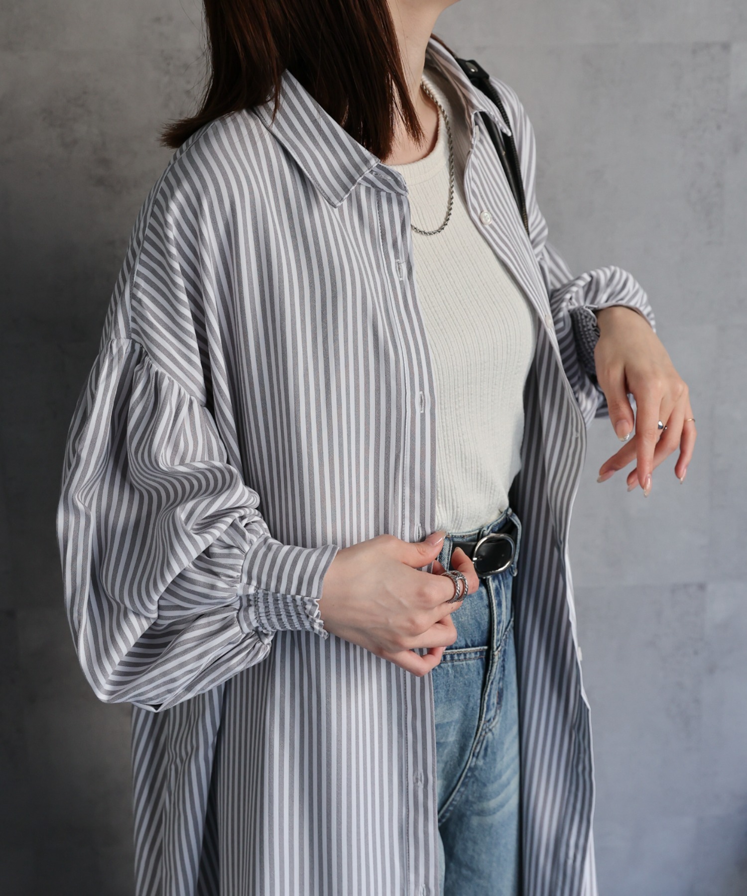 model：162cm 着用サイズ：F