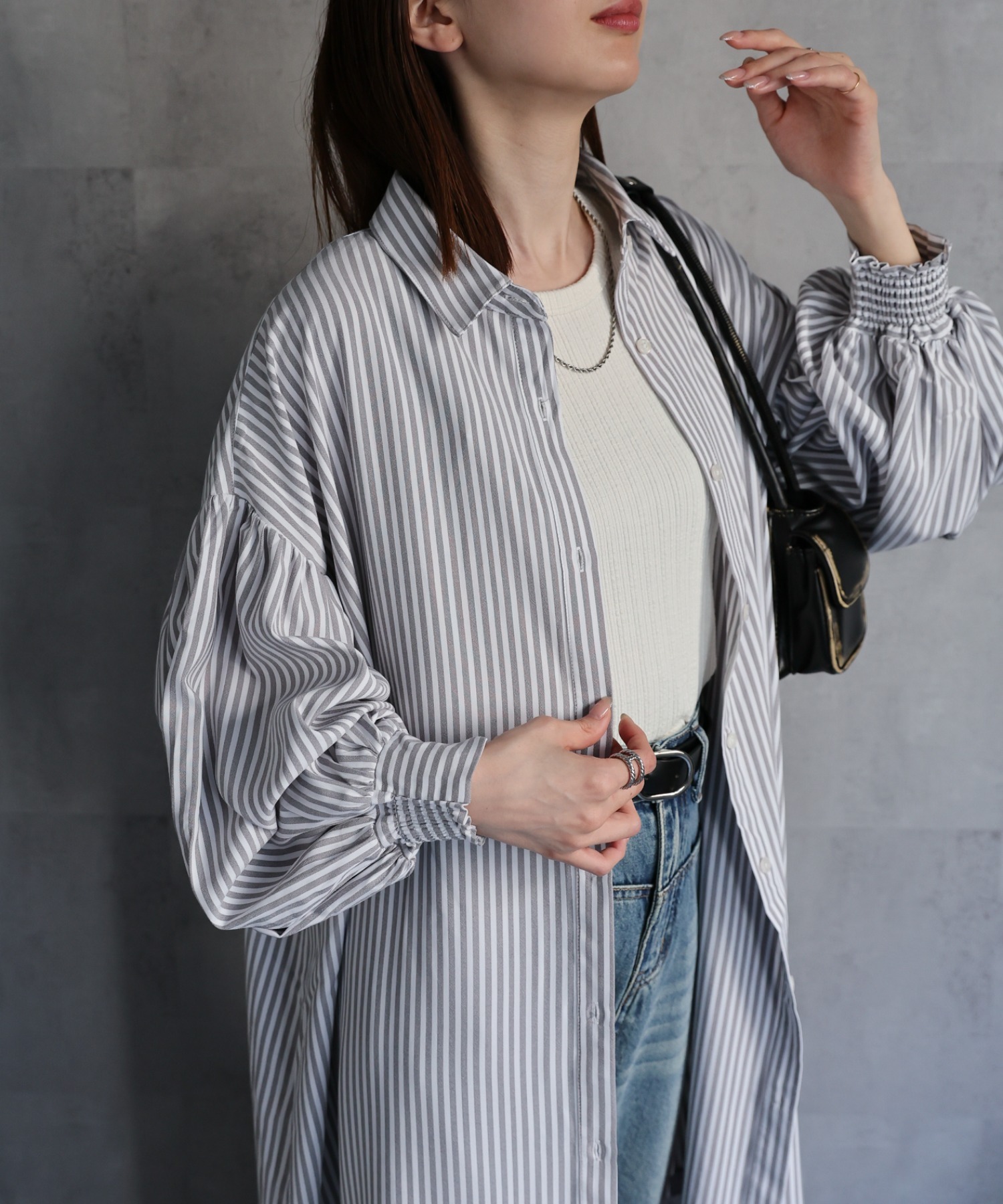 model：162cm 着用サイズ：F