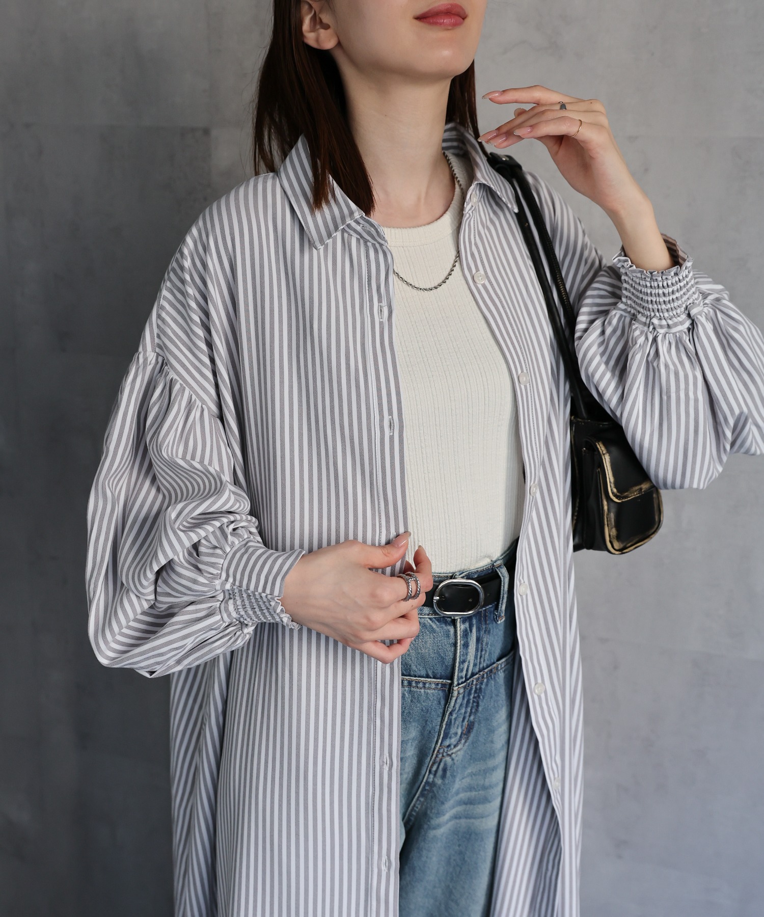 model：162cm 着用サイズ：F