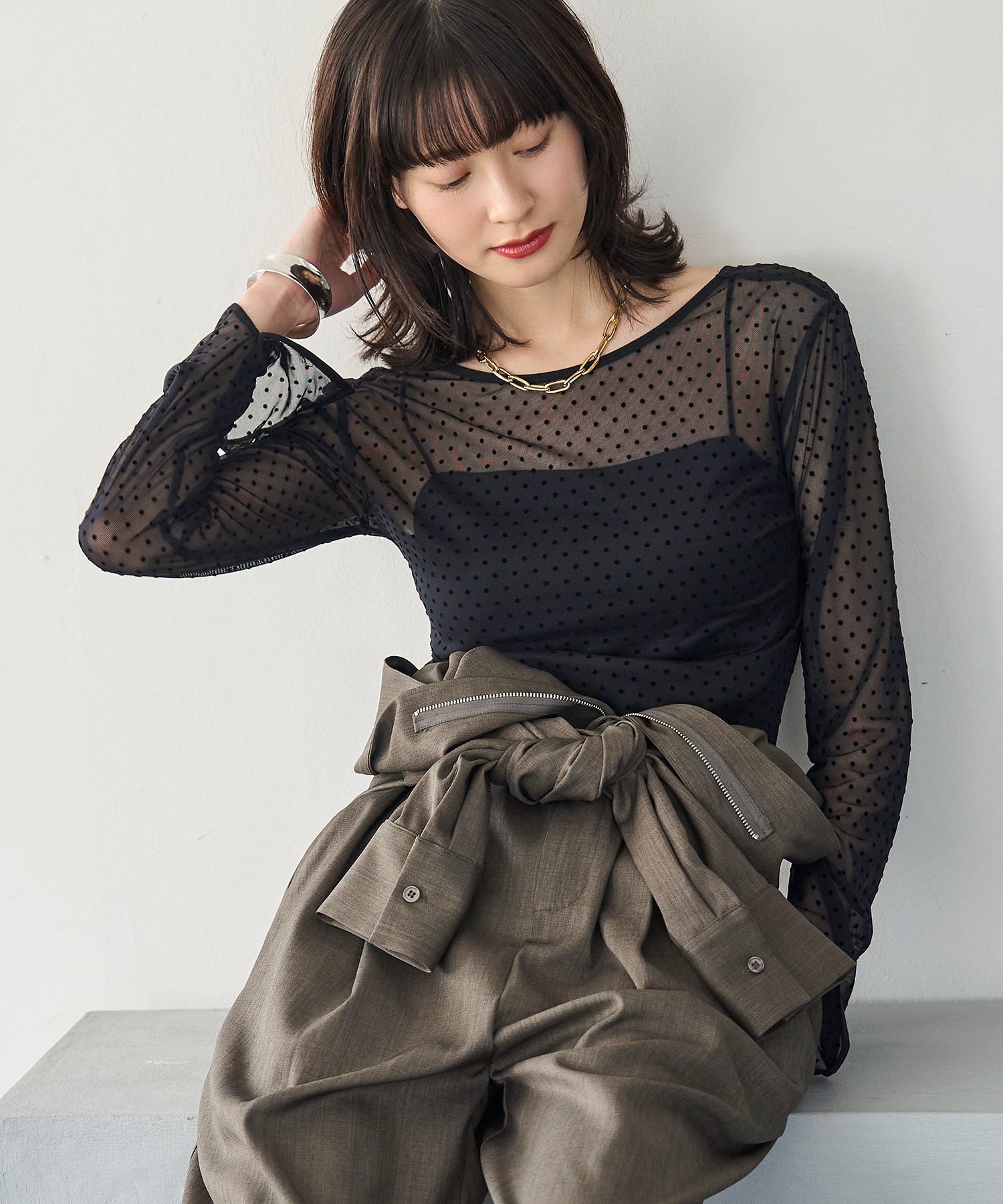 model：H166　着用サイズ：F