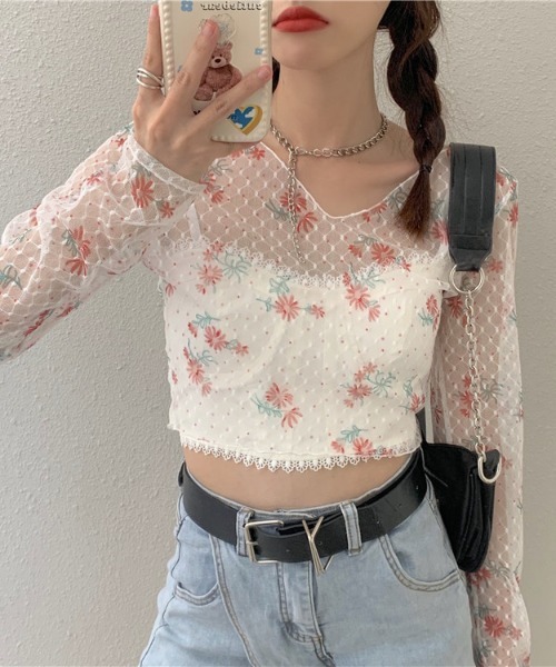 A'GEM/9 × .kom『.kom/ドットケーオーエム』クロップド丈 シースルー