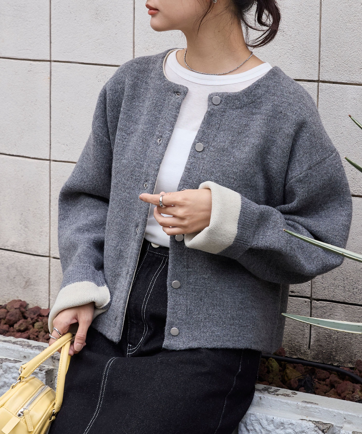 た*様 CFCL ショートカーディガン サイズ1 FLUTED SHORT PUFF SLEEVE CARDIGAN