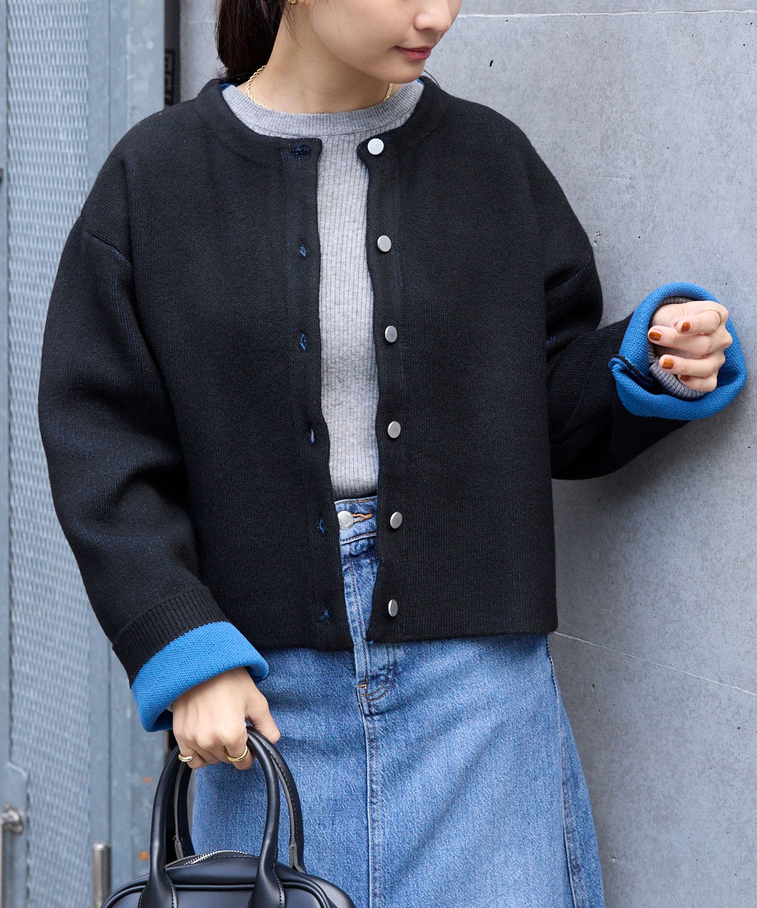 美品　ダブルデイ　カーディガン カーディガン ダブルジップポロニットカーディガン レディース