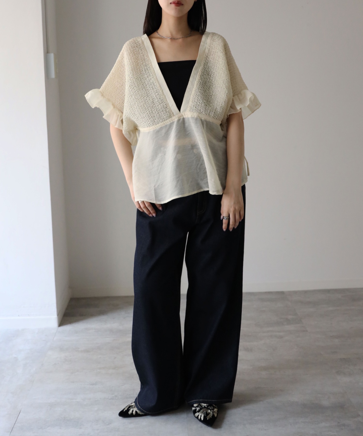 model：164cm, 着用サイズ：FREE