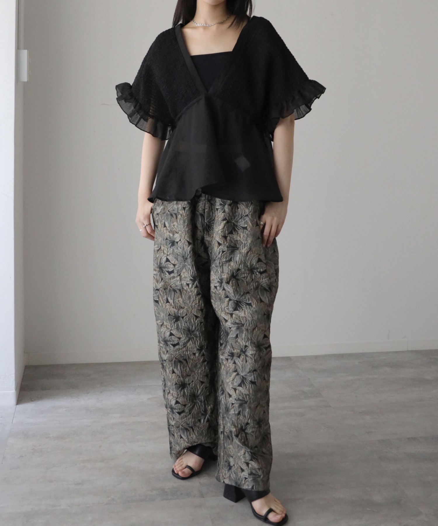 model：164cm, 着用サイズ：FREE