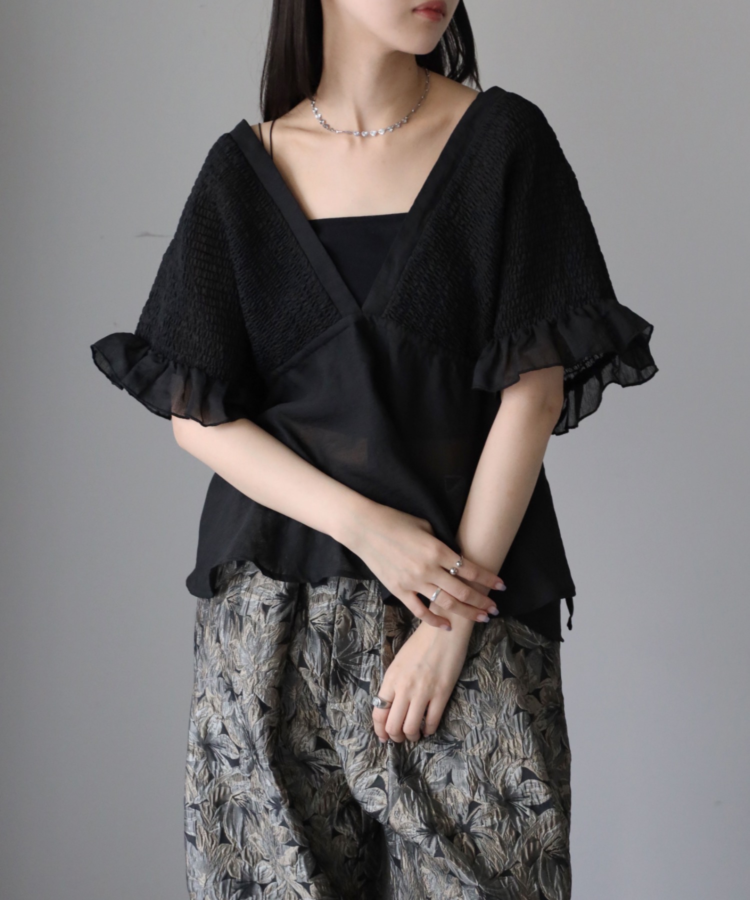 model：164cm, 着用サイズ：FREE