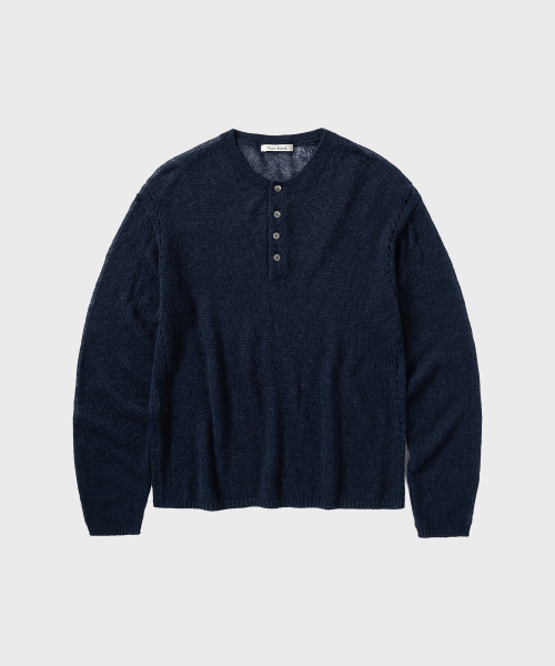 Кроп‑хенри сет LS — рубашка NAVY