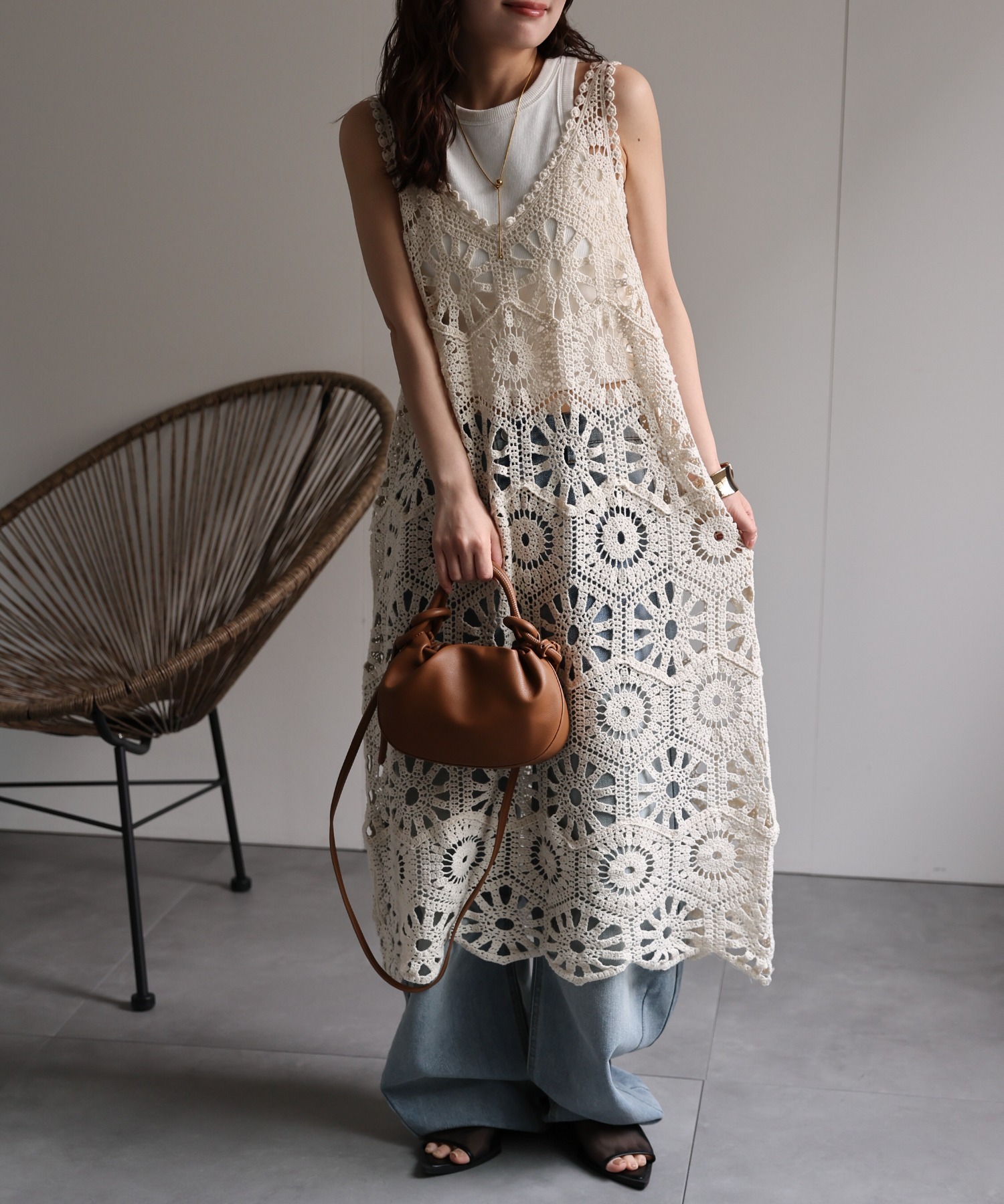 model：156cm 着用サイズ：FREE