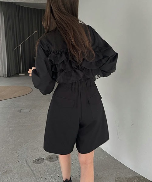 トップス organdyfrill layered point gather sleeve organdyfrill layered point gather sleeve