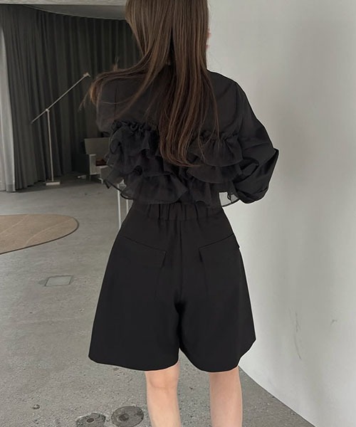 organdy frill layered point gather sleeve SH