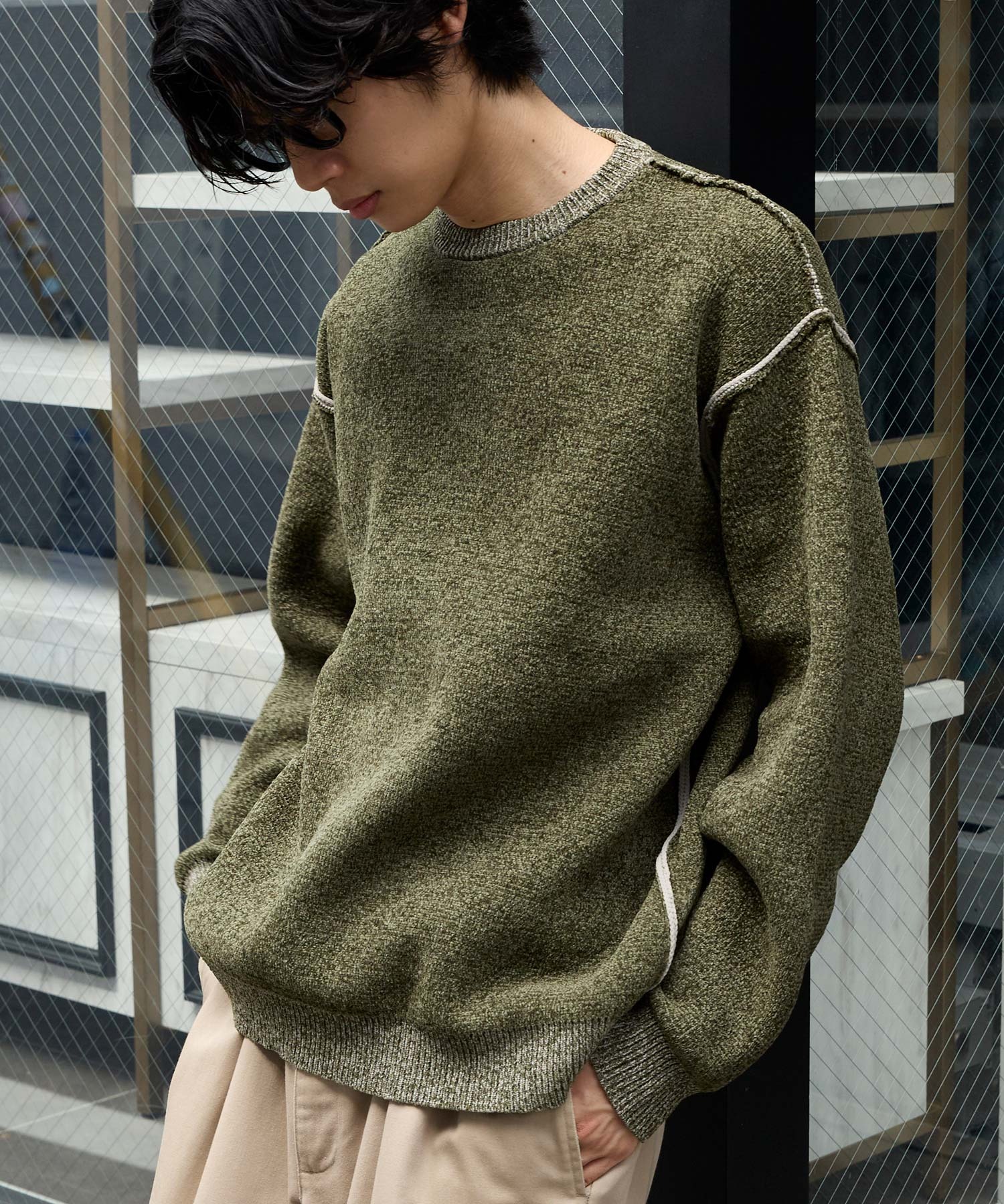 マシンウォッシャブル/アンチピリング＞アウトリンキング配色