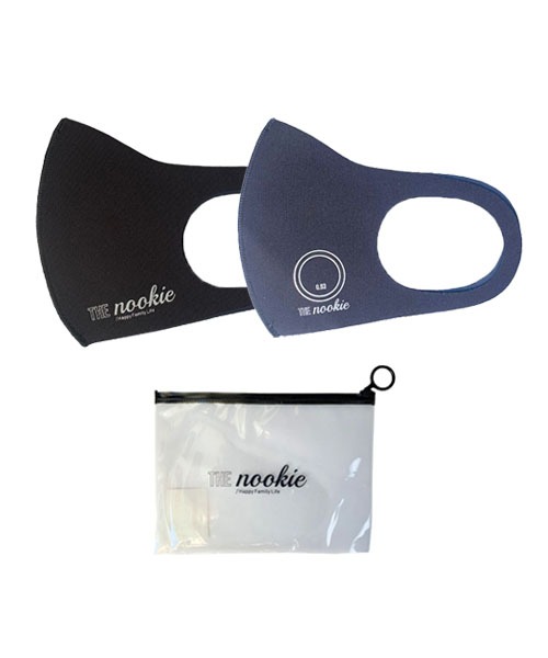 ONE DAY KMCLW THE nookie 【人気商品】 LOGO - MASK 捧呈 2PACK BLACK ロゴブラックマスク2個セット ケース付き