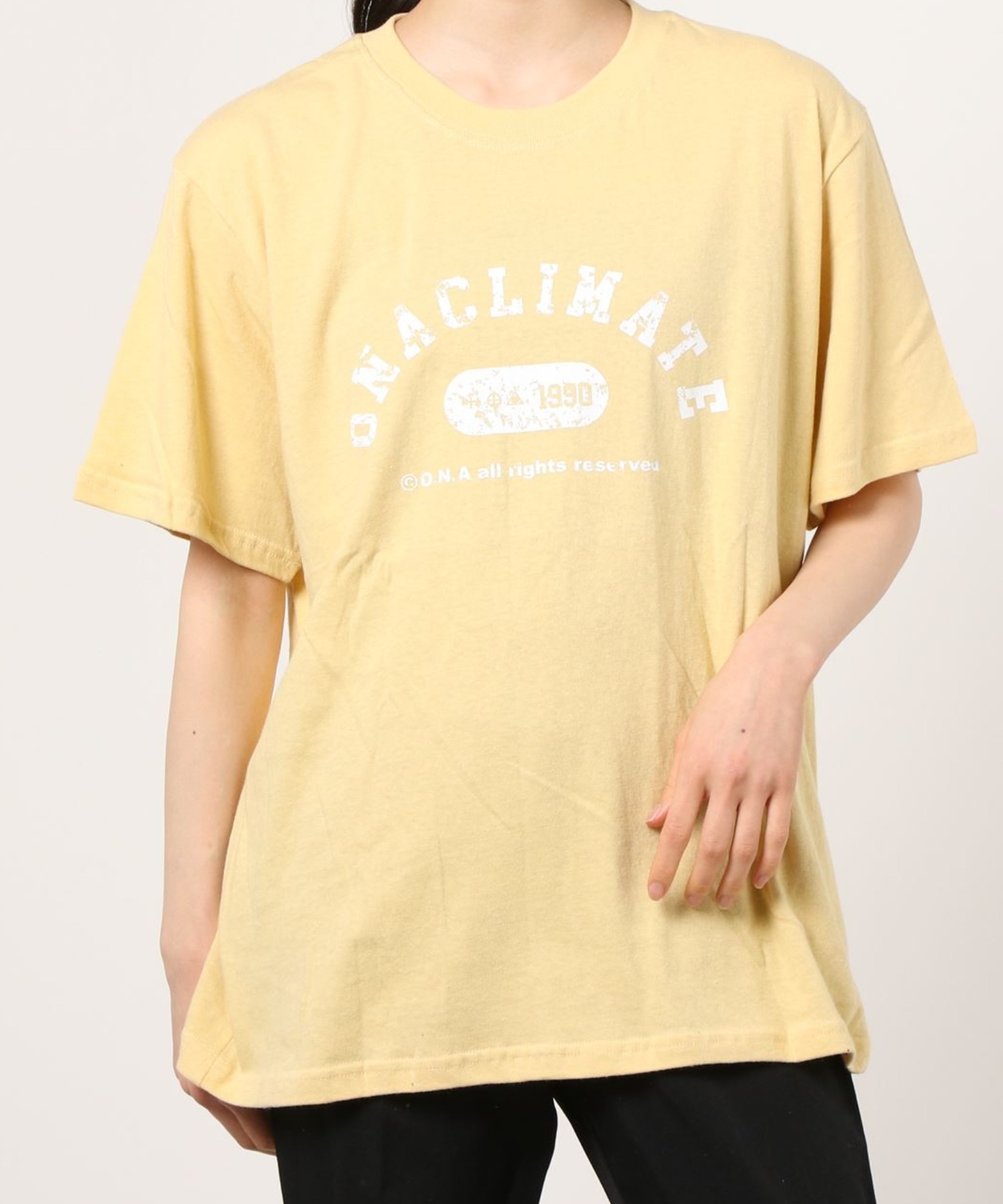 『ONA/オーエヌエー』ONA CRACK LINE SHORT SLEEVE TEE/プリントデザイン半袖Tシャツ