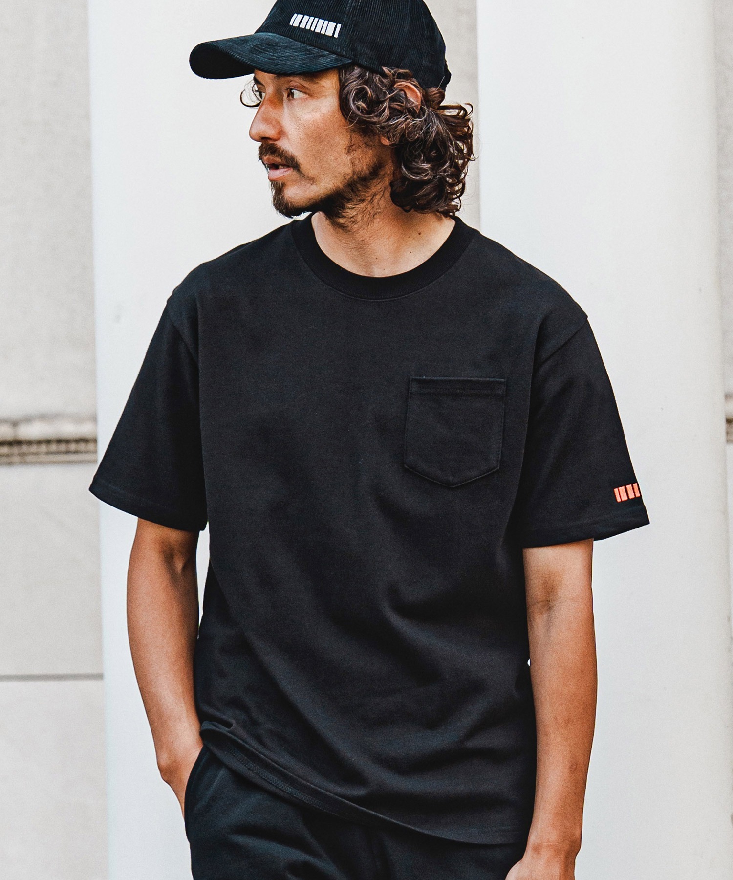 mt10584 — Barcode Embroidery 10oz Pocket Tee, суперхевибевейт, футболка (F26A320)
