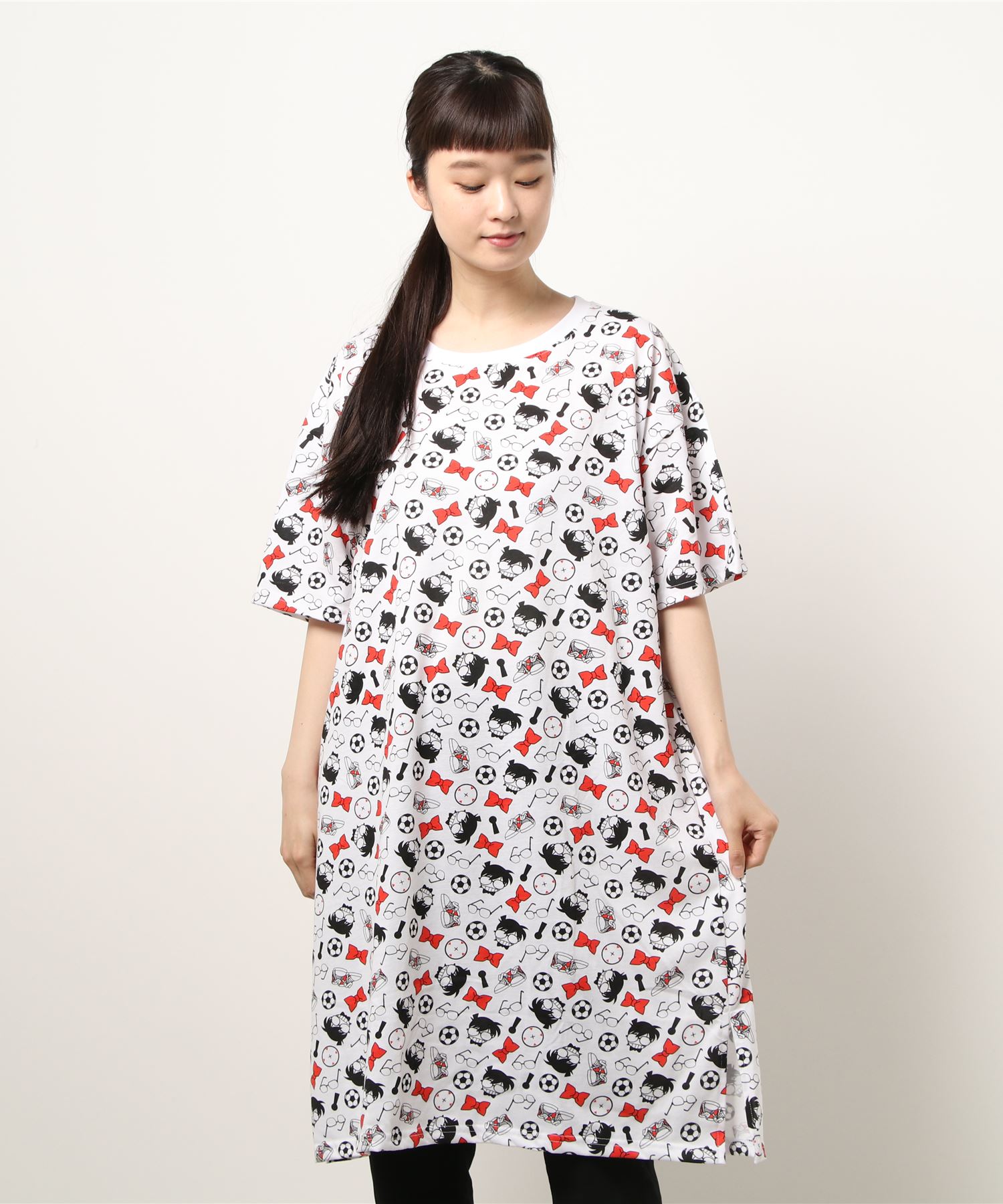 名探偵コナン 総柄ロングｔシャツ アイコンパターン