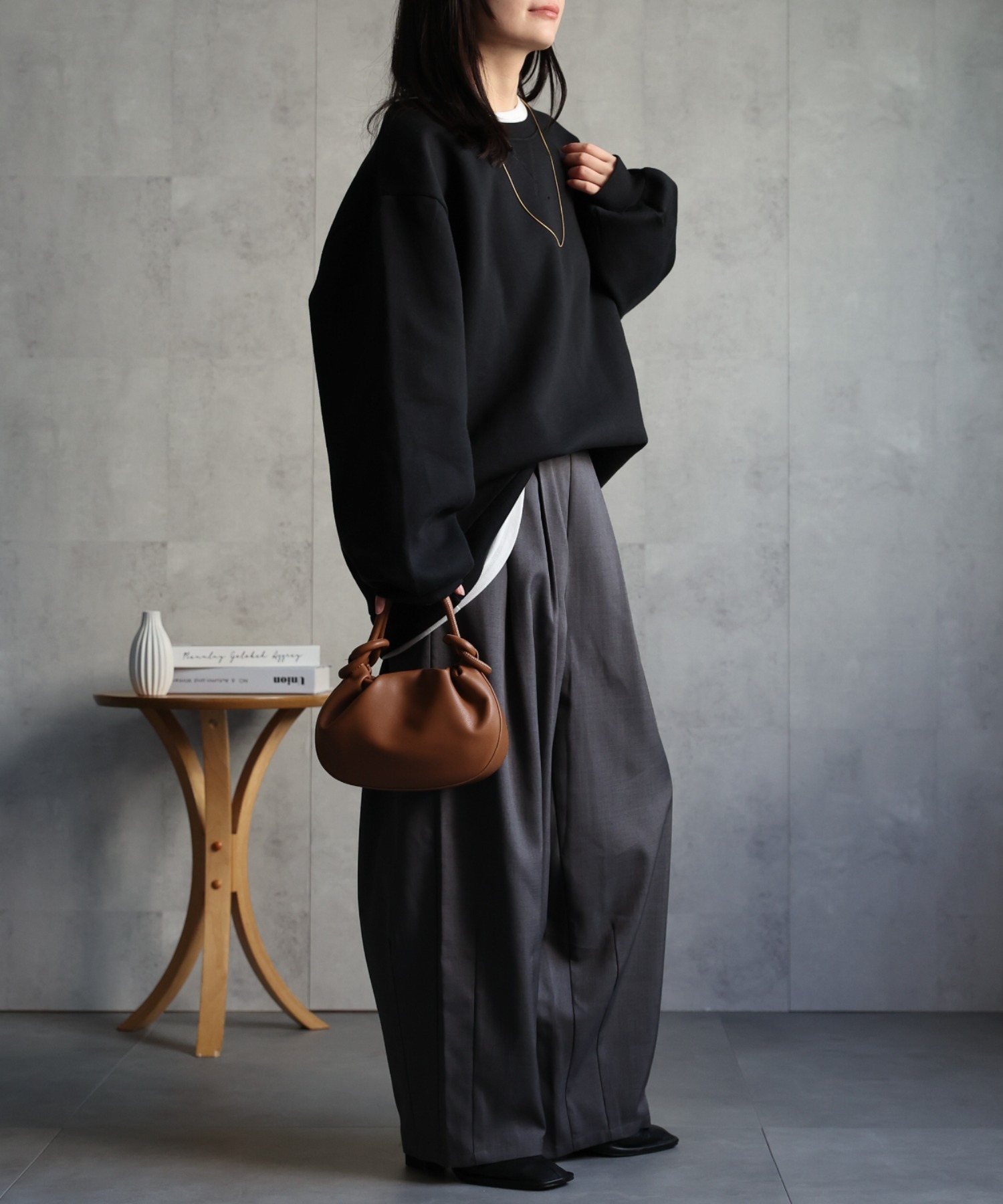 model：156cm 着用サイズ：FREE