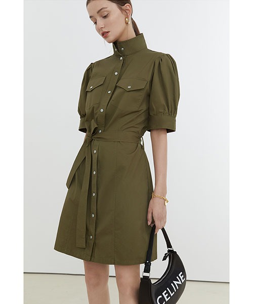 Fano Studios】Stand collar military dress FX21L152-ファッション 