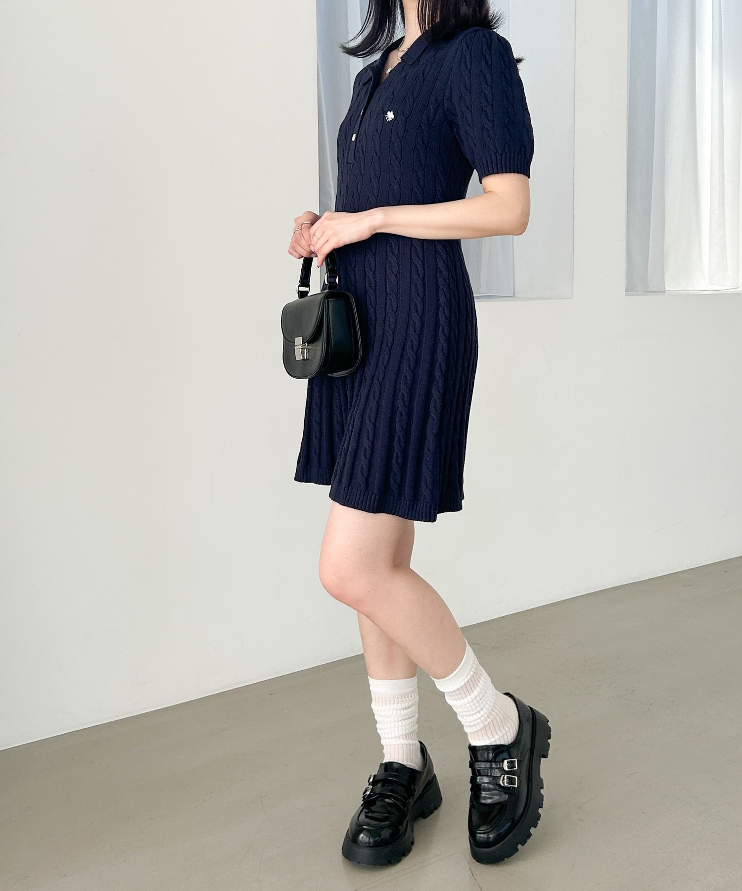 【POLO BCS(ポロ・ビーシーエス)】ケーブルニットワンピース　110503 POLO BCS(ポロ・ビーシーエス)】ケーブルニットワンピース 110503