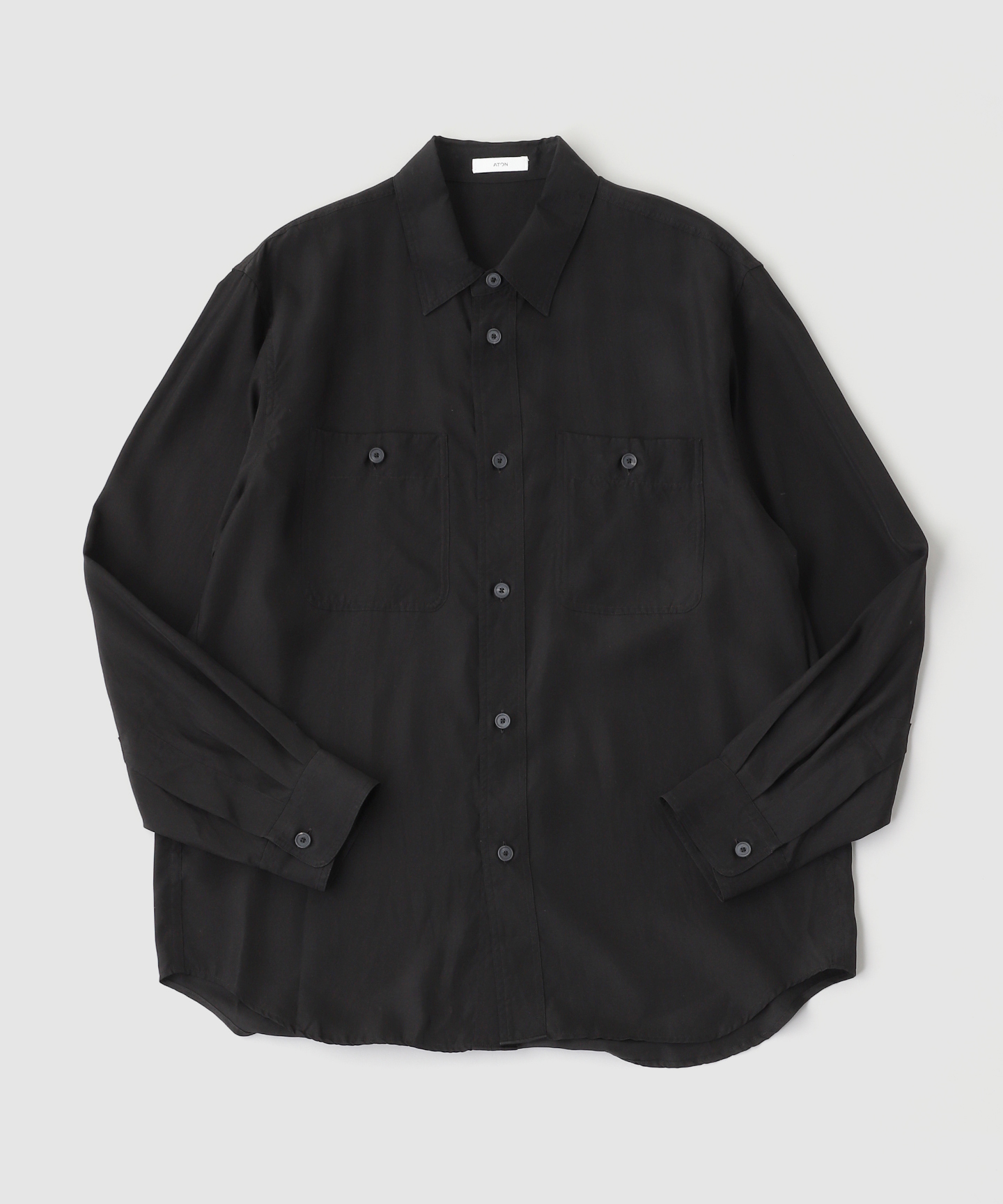 ATON (EITON) Fibril Silk Tafta Work Shirt — рабочая рубашка из фибриллизированного шелка тафта