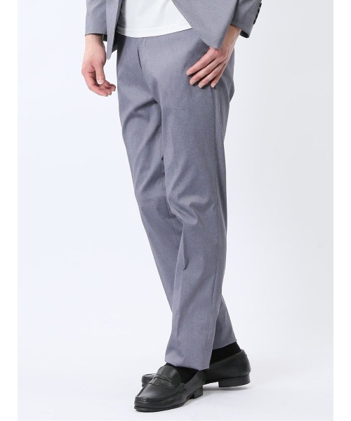 m．f．エディトリアル（m．f．editorial）/m．f．エディトリアル ストレッチ ノータック ビジネスパンツ ライトデニム調(セットアップ… m.f.エディトリアル メンズ ストレッチ ノータック ビジネスパンツ