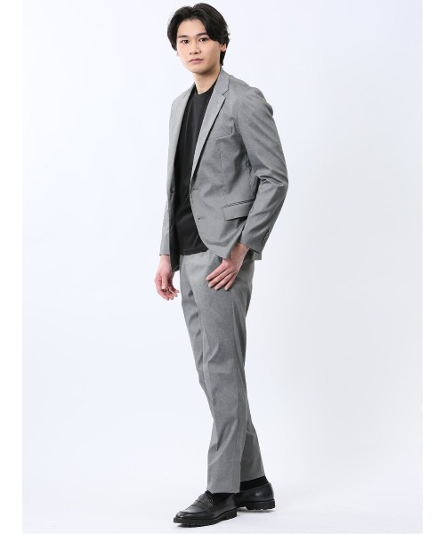 m．f．エディトリアル（m．f．editorial）/m．f．エディトリアル ストレッチ ノータック ビジネスパンツ ライトデニム調(セットアップ… m.f.エディトリアル メンズ ストレッチ ノータック ビジネスパンツ