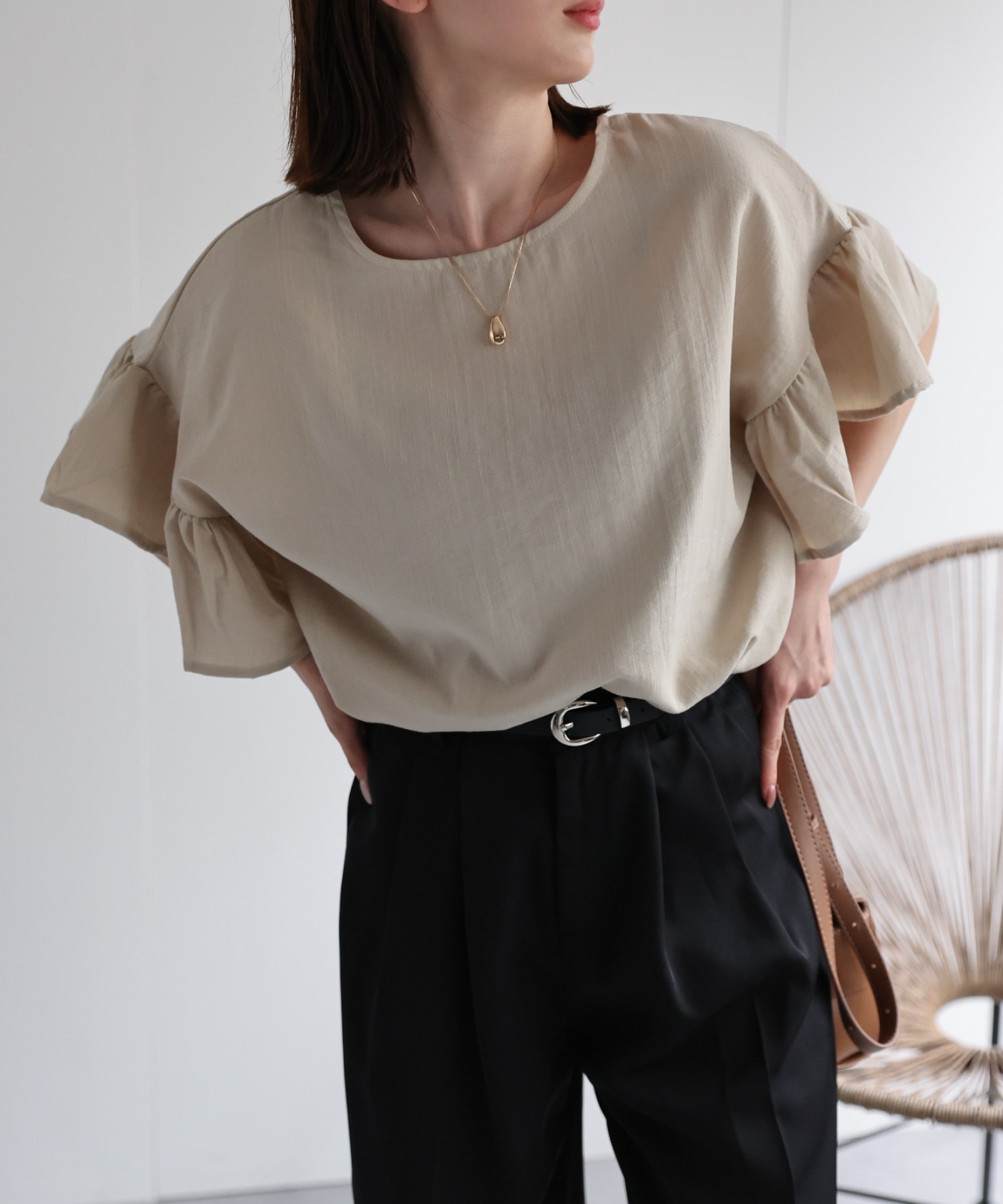 model：162cm 着用サイズ：F
