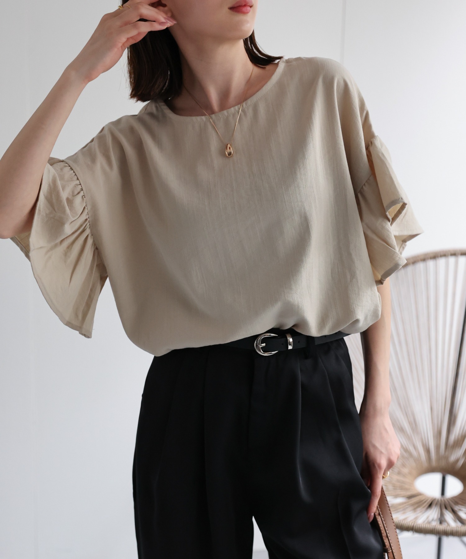model：162cm 着用サイズ：F