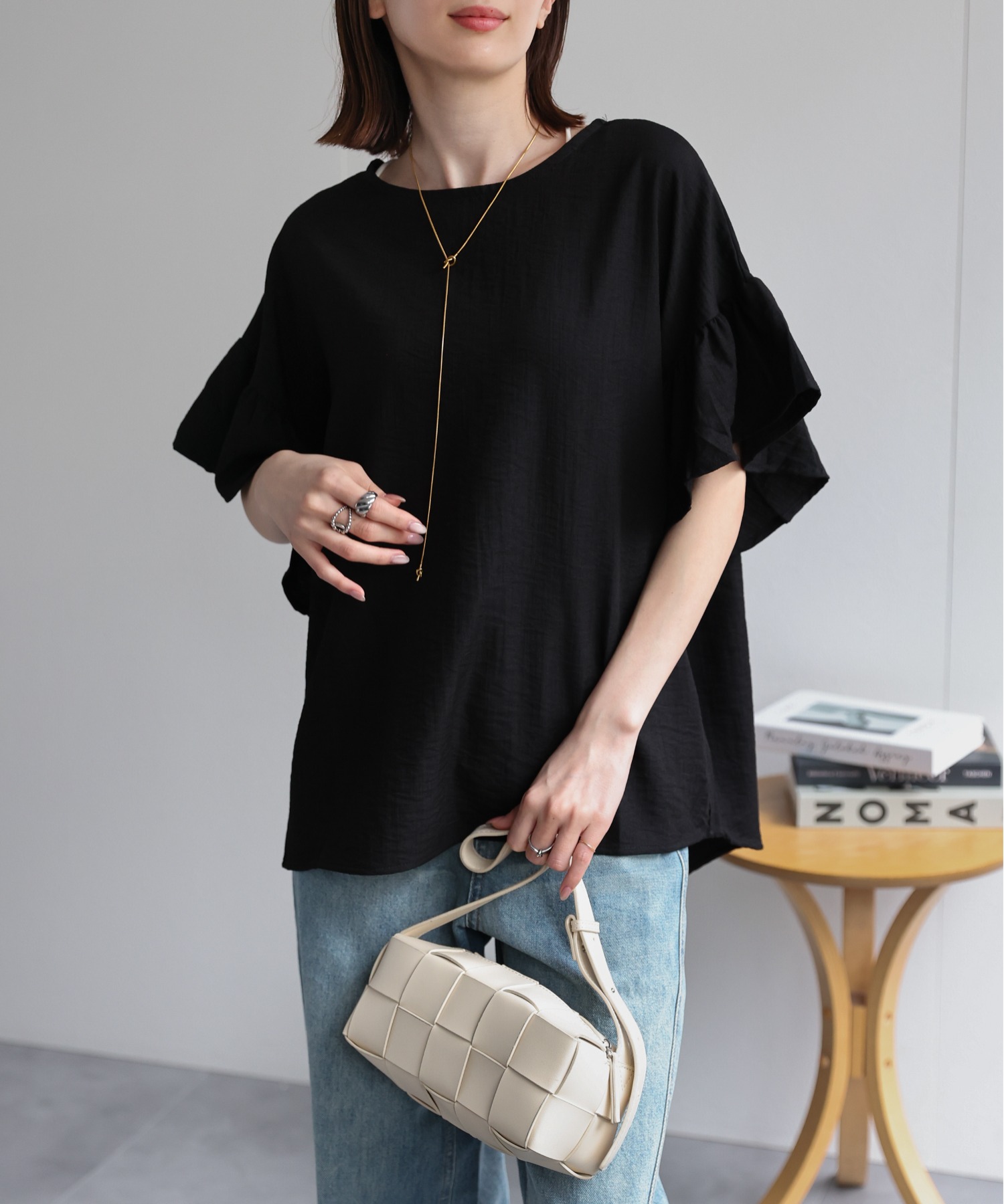 model：162cm 着用サイズ：F