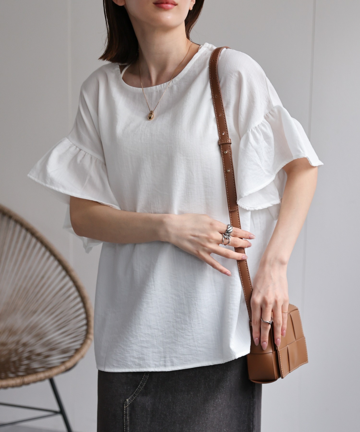 model：162cm 着用サイズ：F