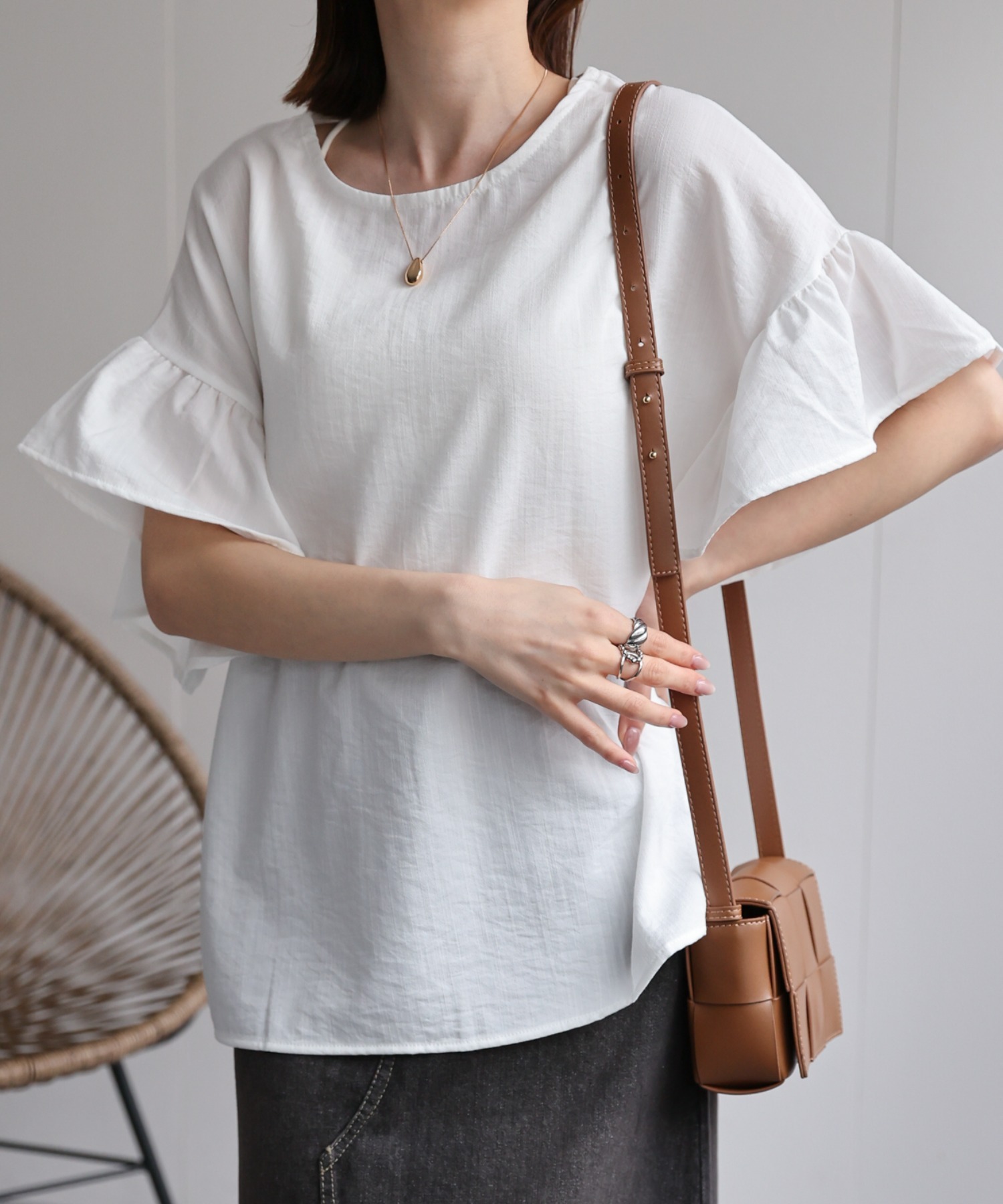 model：162cm 着用サイズ：F