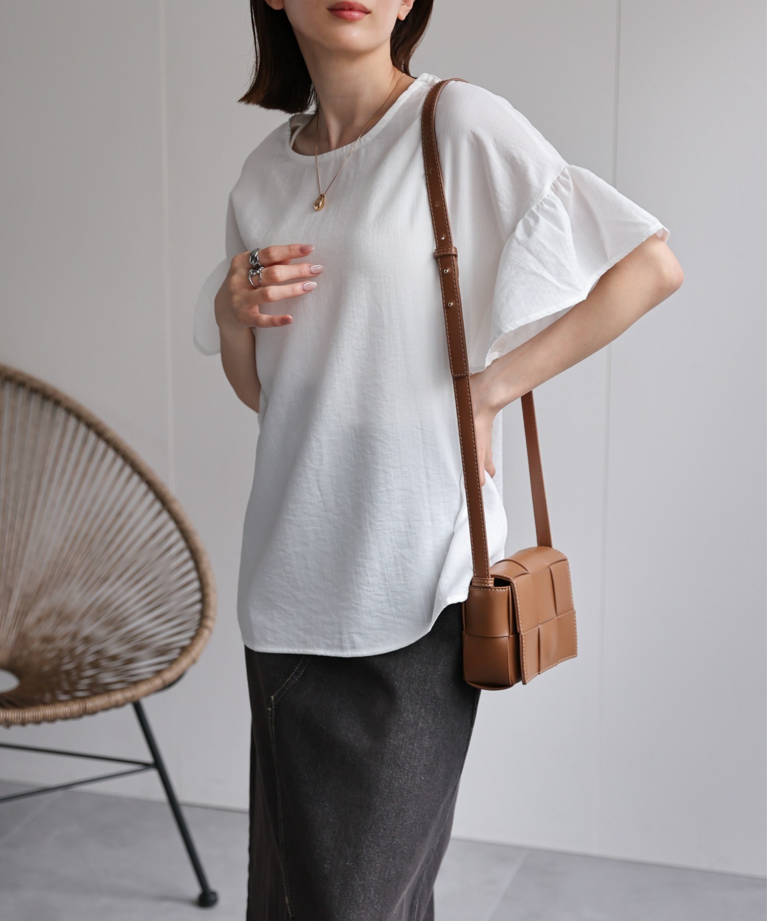 model：162cm 着用サイズ：F