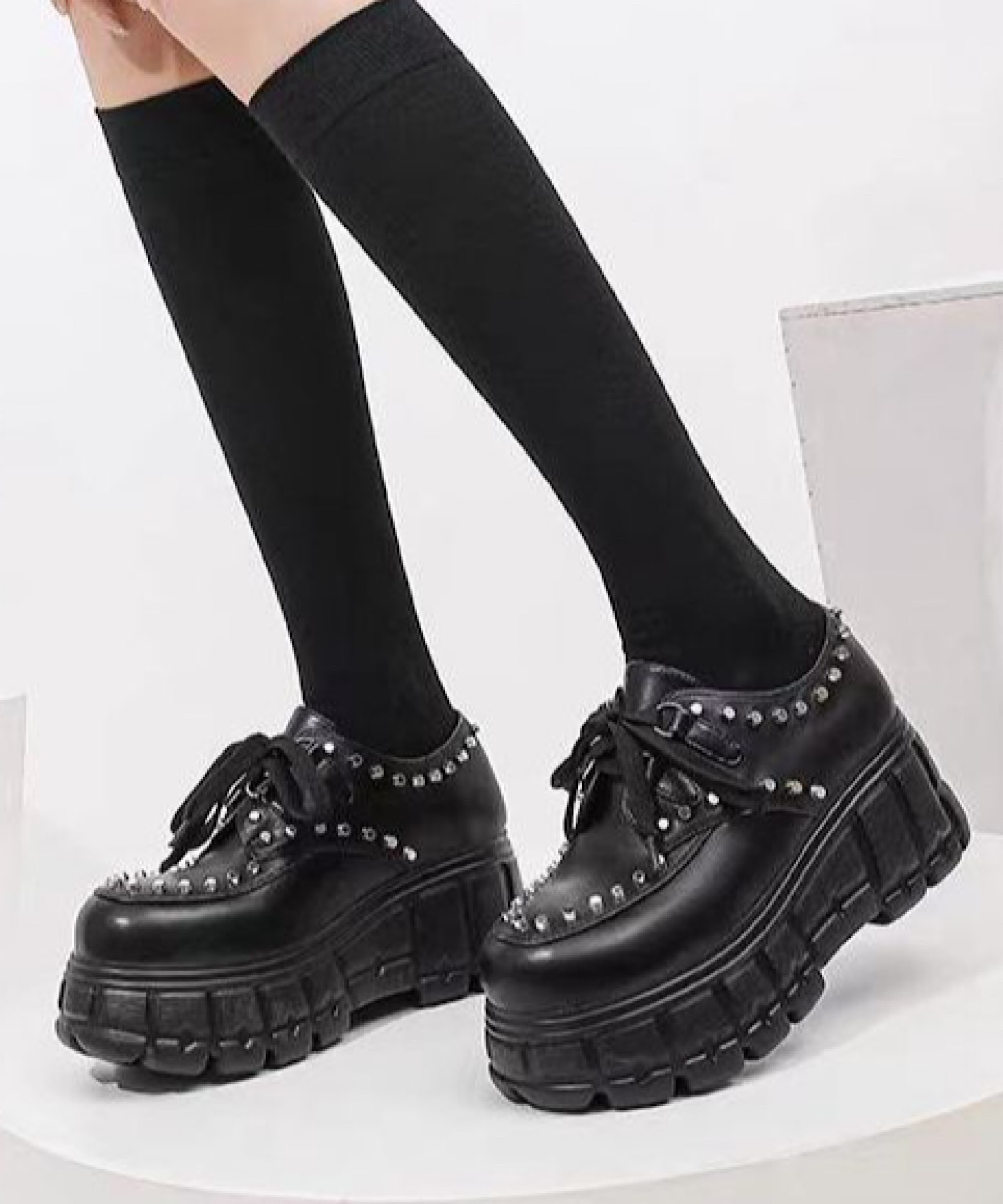 JUST ABOUT 厚底　ミドルブーツ JUST ABOUT 厚底 ミドルブーツ 厚底 レースアップブーツ JUST ABOUT