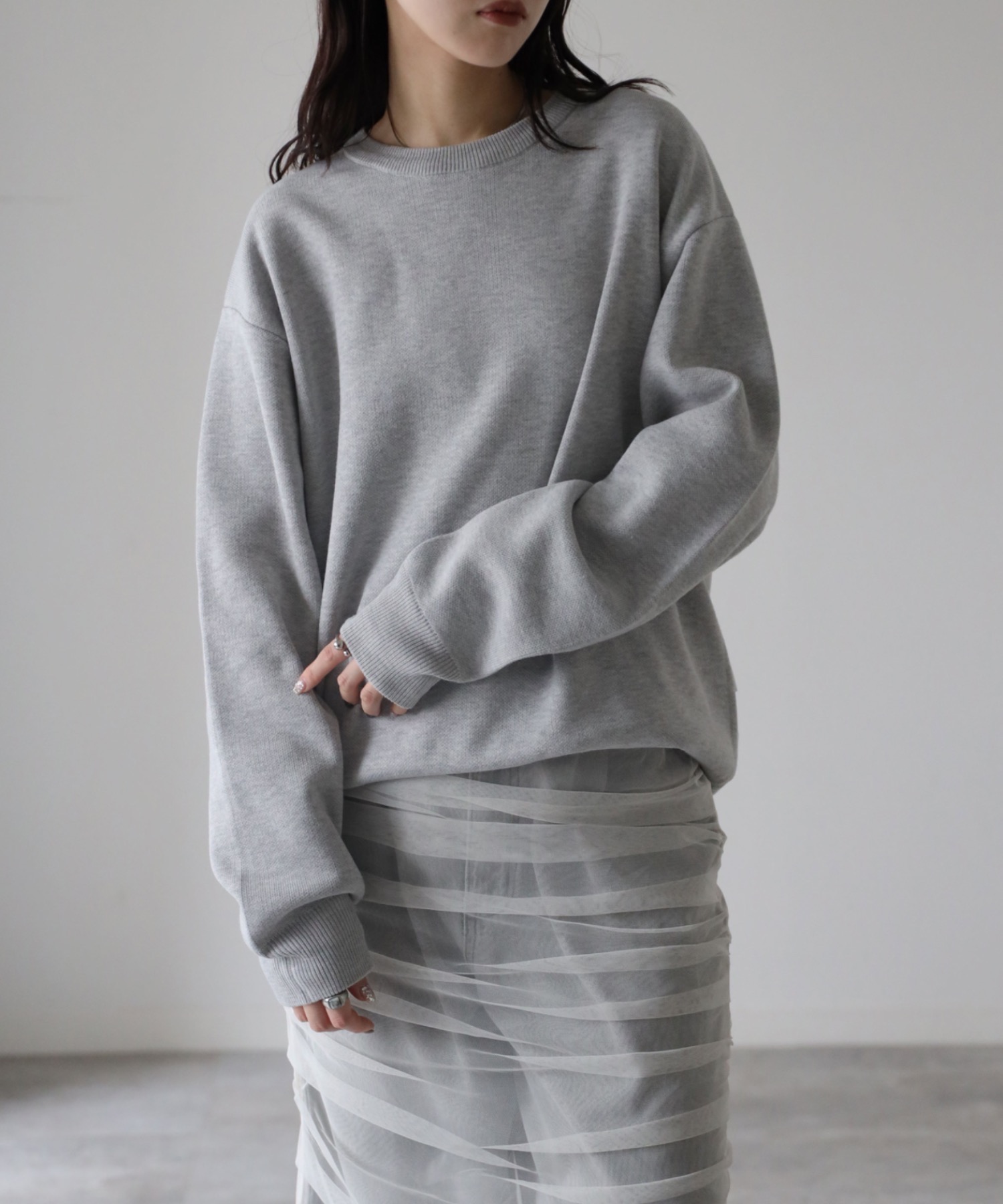 model: 164cm. 着用サイズ：FREE