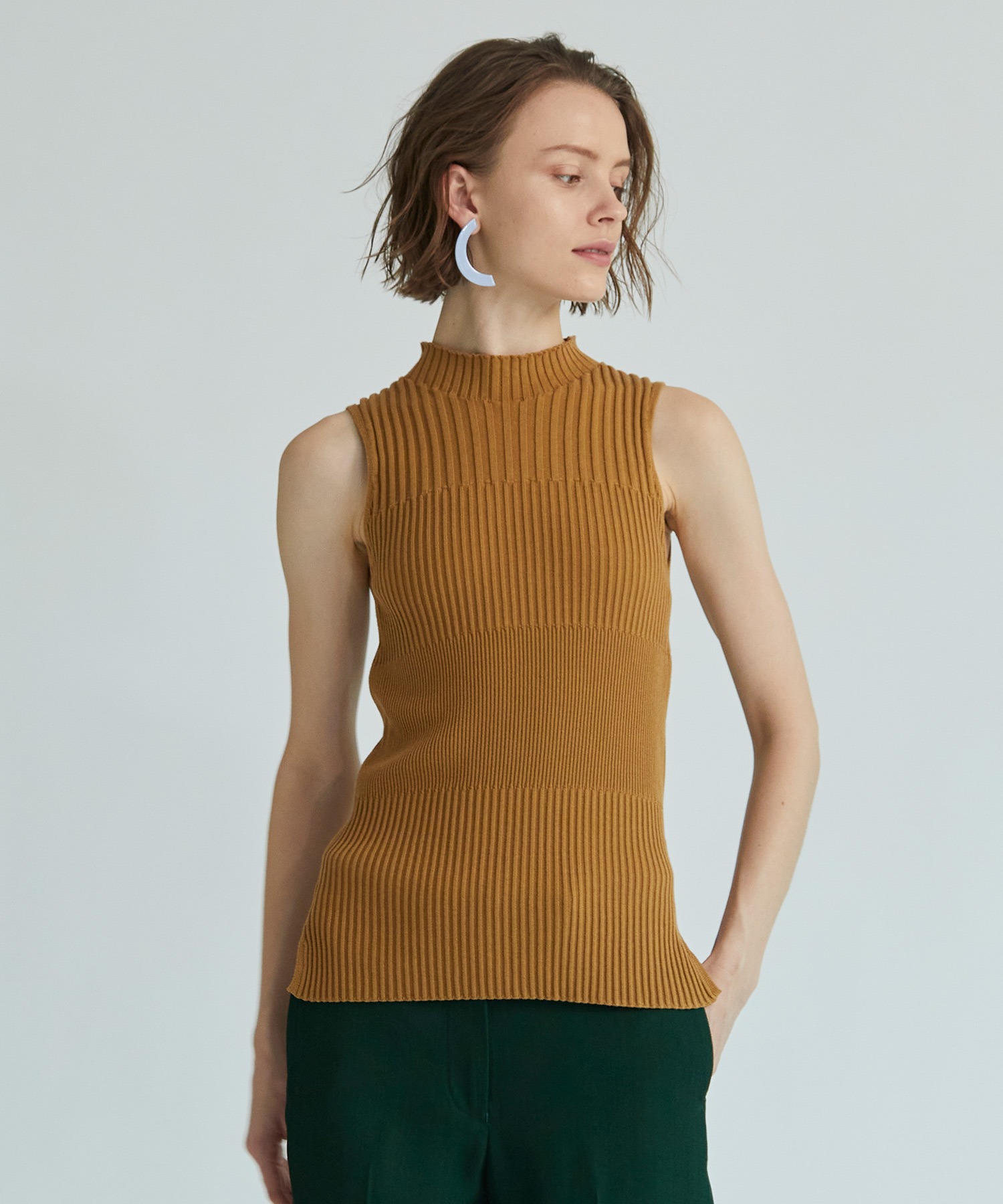 Estnation パネルリブノースリーブニット ニット セーター Estnation エストネーション 公式通販