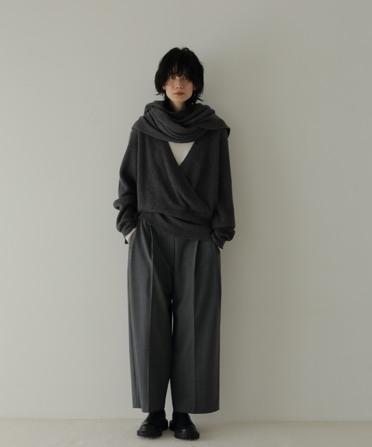 【ZOZO限定カラー】フーディーニットストール