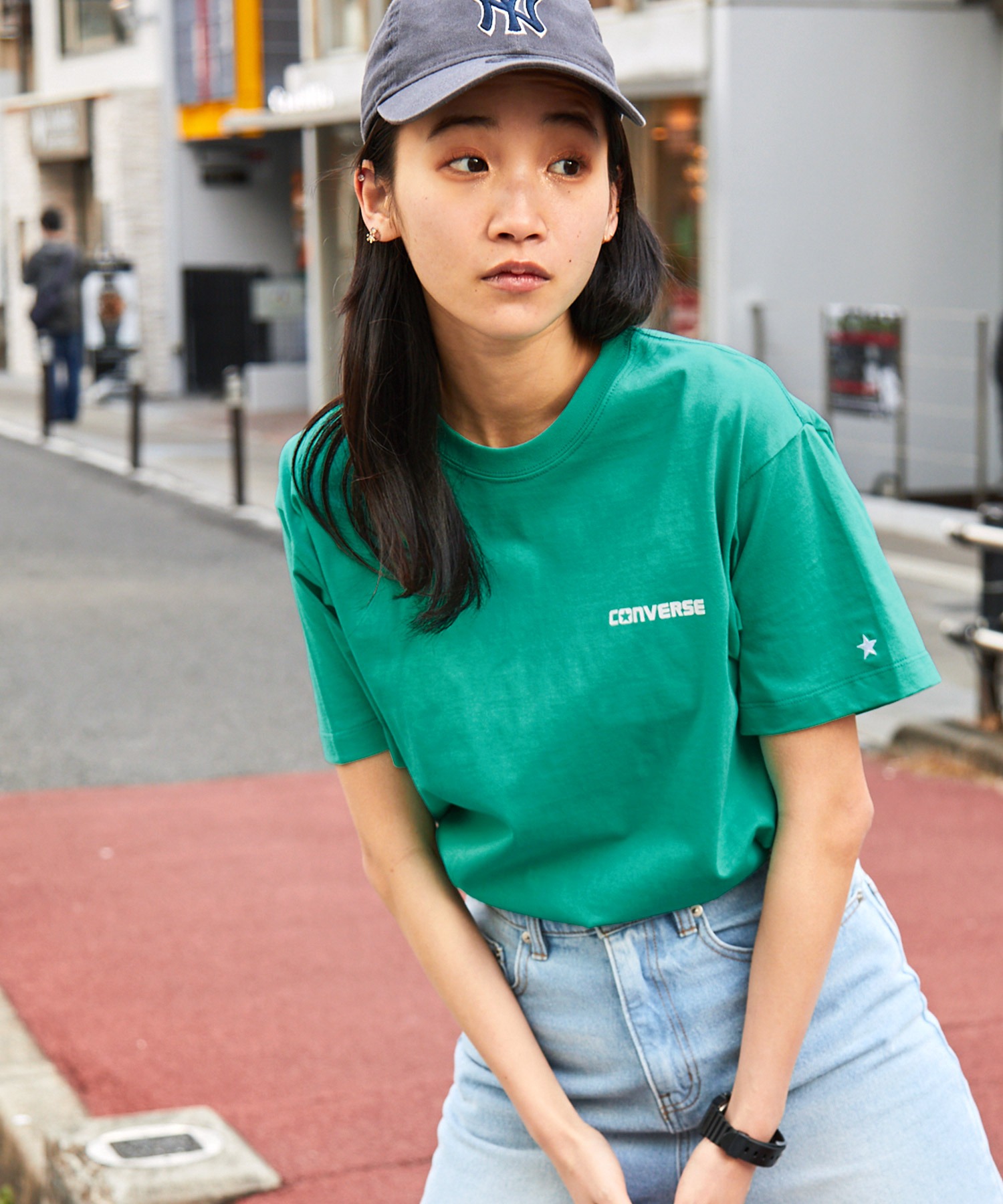 CONVERSE/コンバース ロゴワンポイント クルーネック半袖Tシャツ MONO