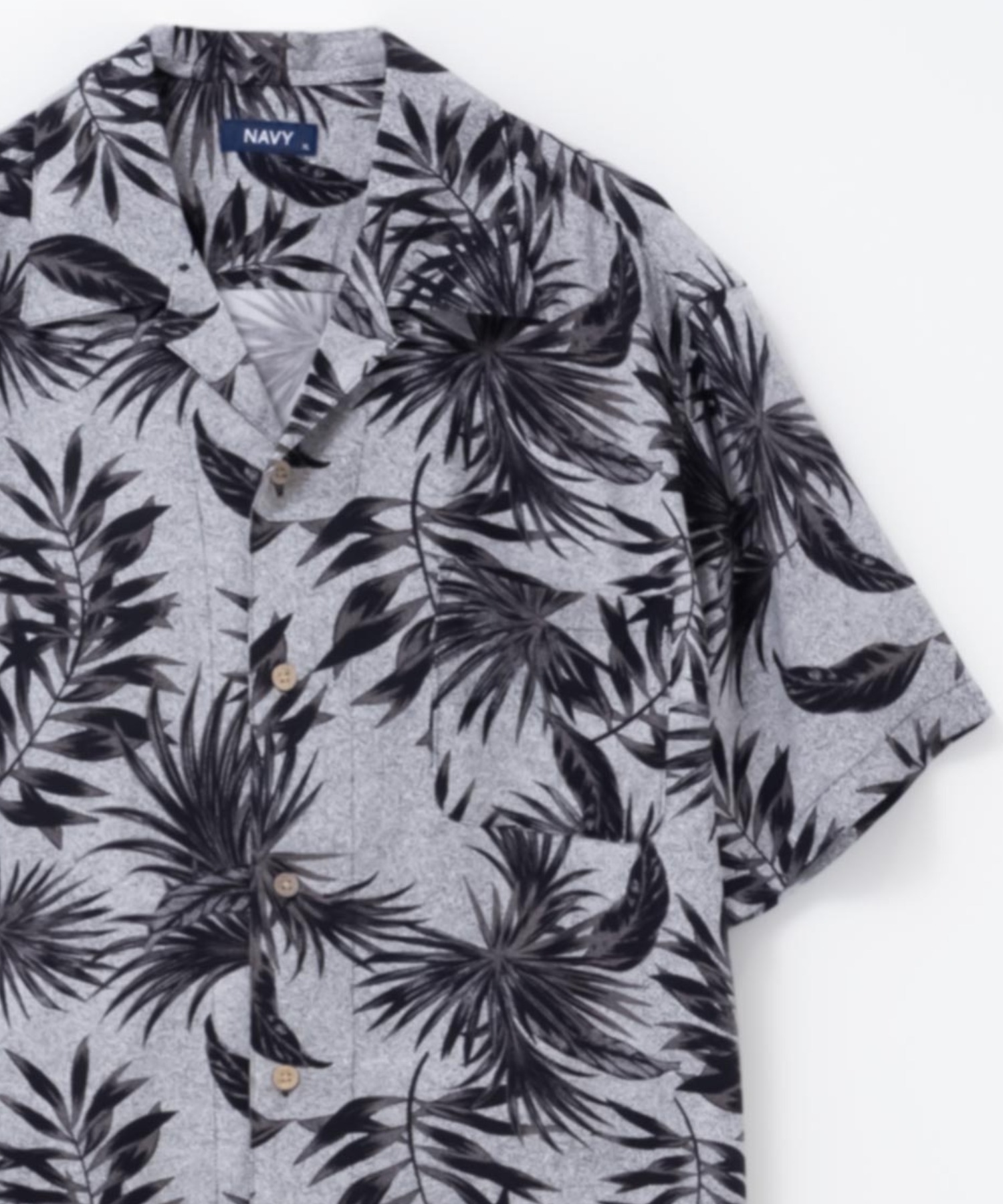 NAVY SARARI Rayon Aloha print shirt — ретро гавайская рубашка Navy Sarari