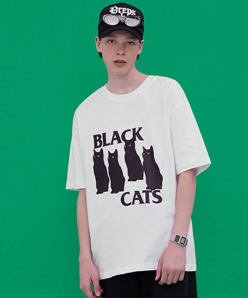 A'GEM/9 × .kom『VIVA STUDIO/ビバスタジオ』BLACK CAT TEE/ブラック