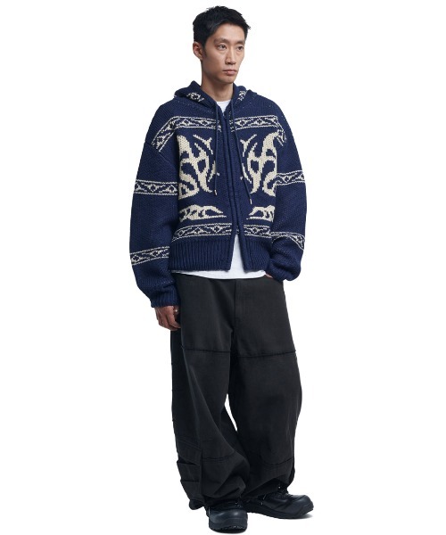 A'GEM/9 × .kom 『NOMUNUAL/ノーマニュアル』 COWICHAN HOODED ZIP-UP