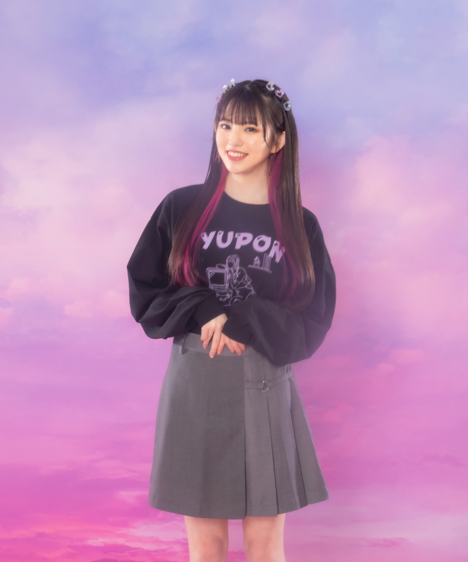ゆうゆうメルカリ便　ILLEDIT 韓国　ブラック　フリーサイズ　プルオーバー ゆうゆうメルカリ便 ILLEDIT 韓国 ブラック フリーサイズ プル