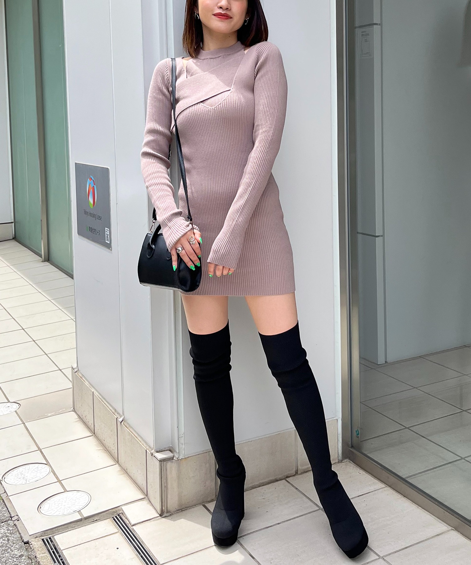 カシュクールレイヤードタイトリブワンピース SPIRALGIRL