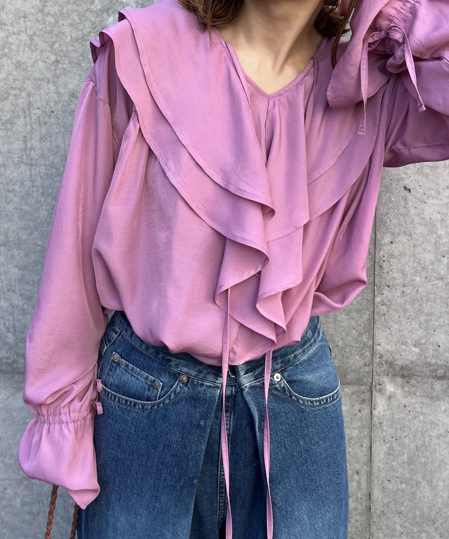 スモークピンク
model:154cm 着用サイズ:FREE