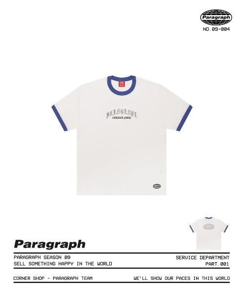 A'GEM/9 × .kom『paragraph/パラグラフ』リンガー デザイン Tシャツ