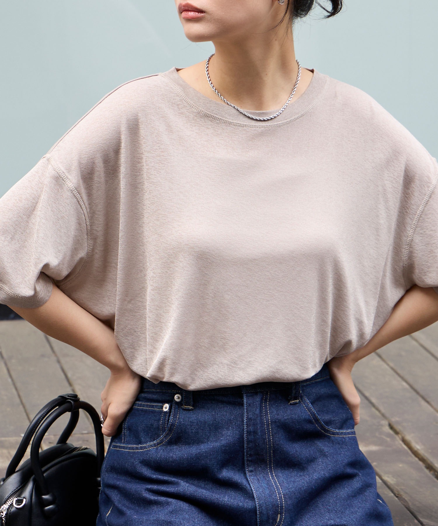 クールスマートウォッシュ】フローティ シアー 半袖 Tシャツ (接触冷感 