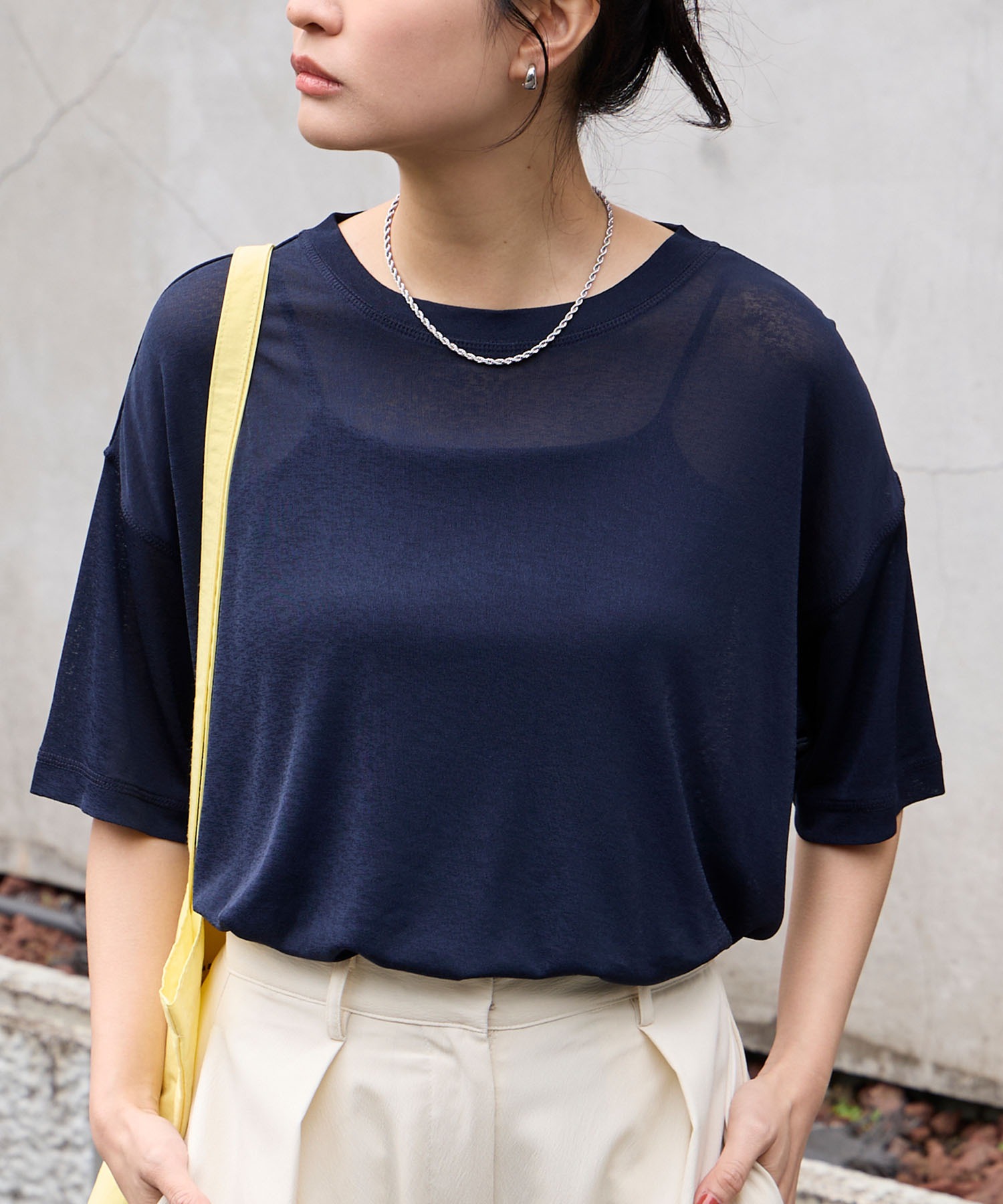 クールスマートウォッシュ】フローティ シアー 半袖 Tシャツ (接触冷感