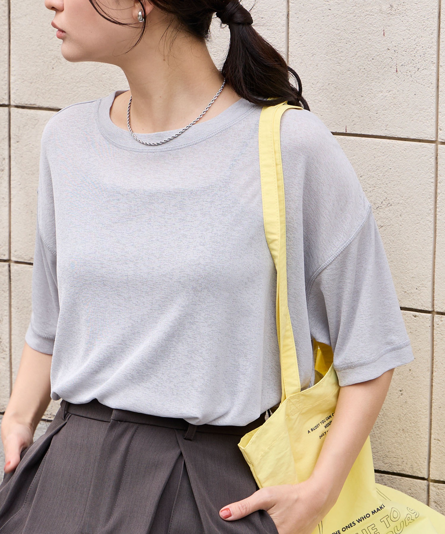 クールスマートウォッシュ】フローティ シアー 半袖 Tシャツ (接触冷感 