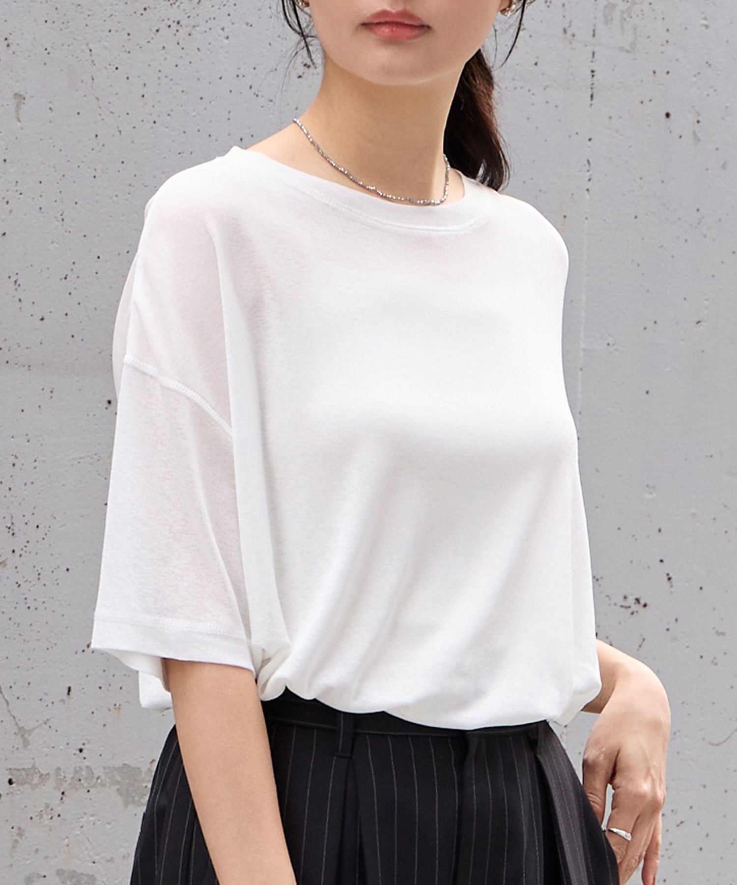 クールスマートウォッシュ】フローティ シアー 半袖 Tシャツ (接触冷感 
