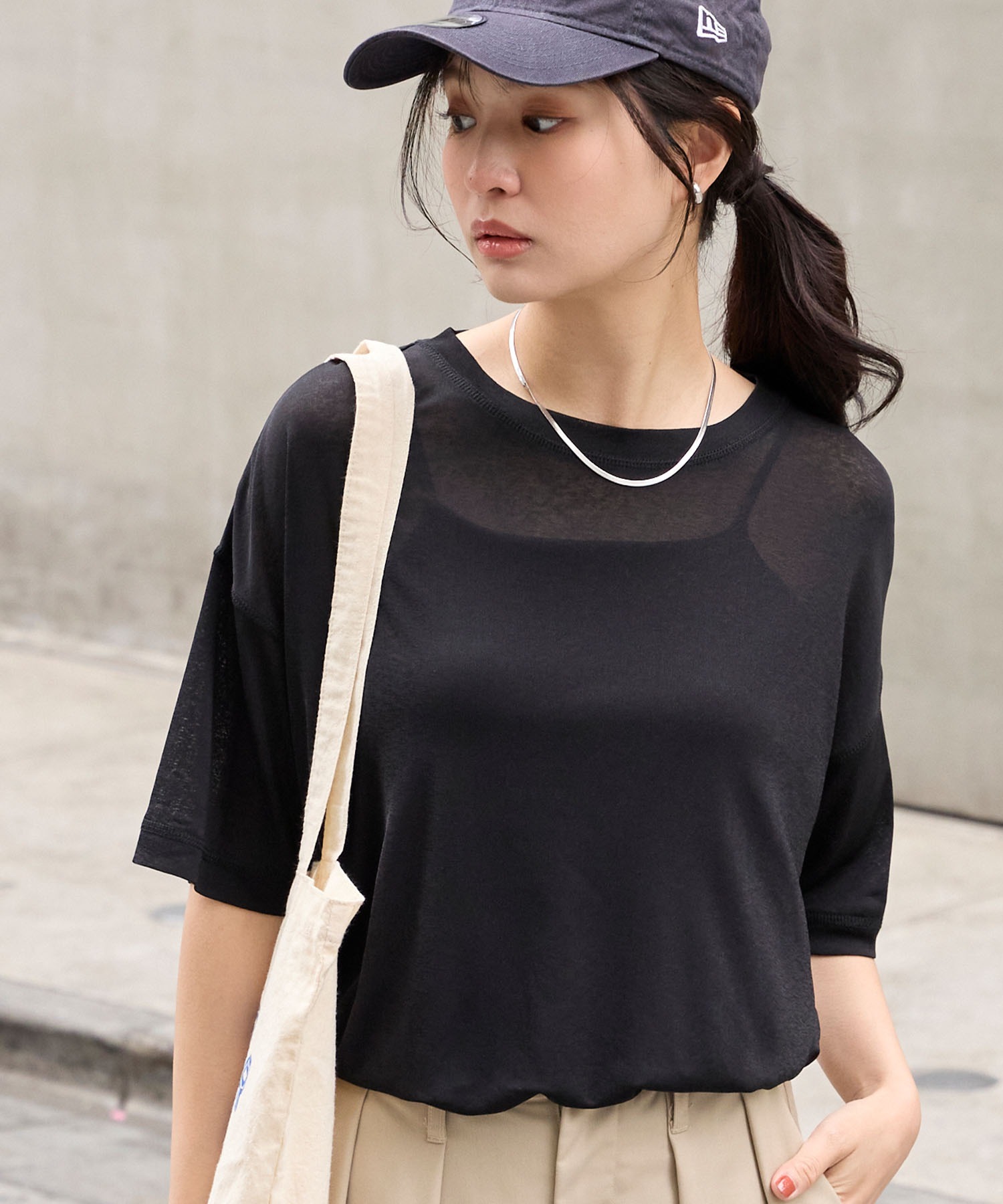 クールスマートウォッシュ】フローティ シアー 半袖 Tシャツ (接触冷感